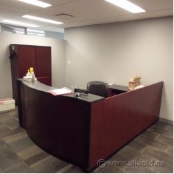 Mahogany C / U Suite Reception Desk, Transaction Counter